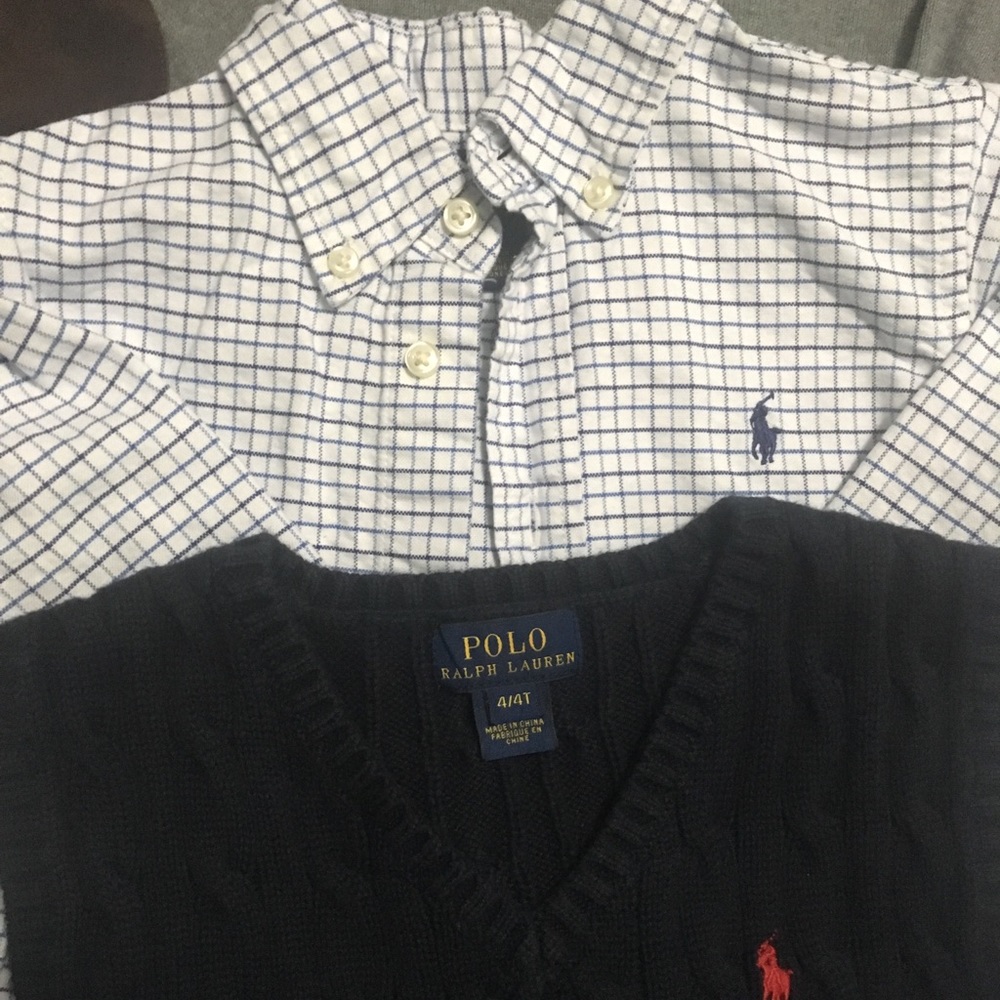 4t Ralph Lauren polo sweater, vest and shirt